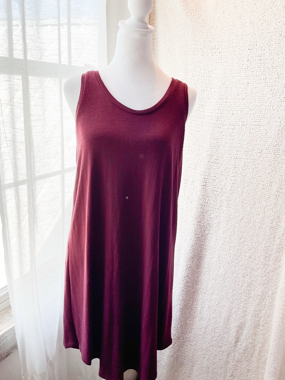 Leith Burgundy Sleeveless Midi Dress